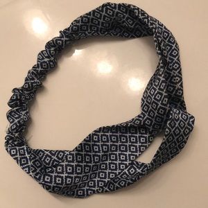 Silky Blue& White Headband